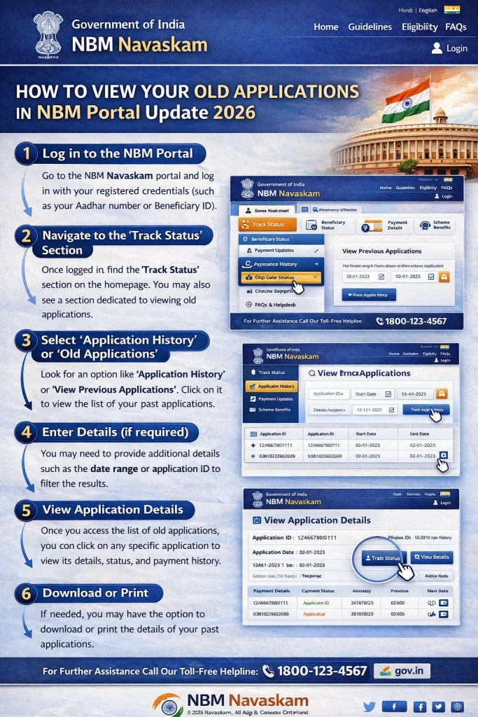 Step by Step View Your Old Applications in NBM Portal 