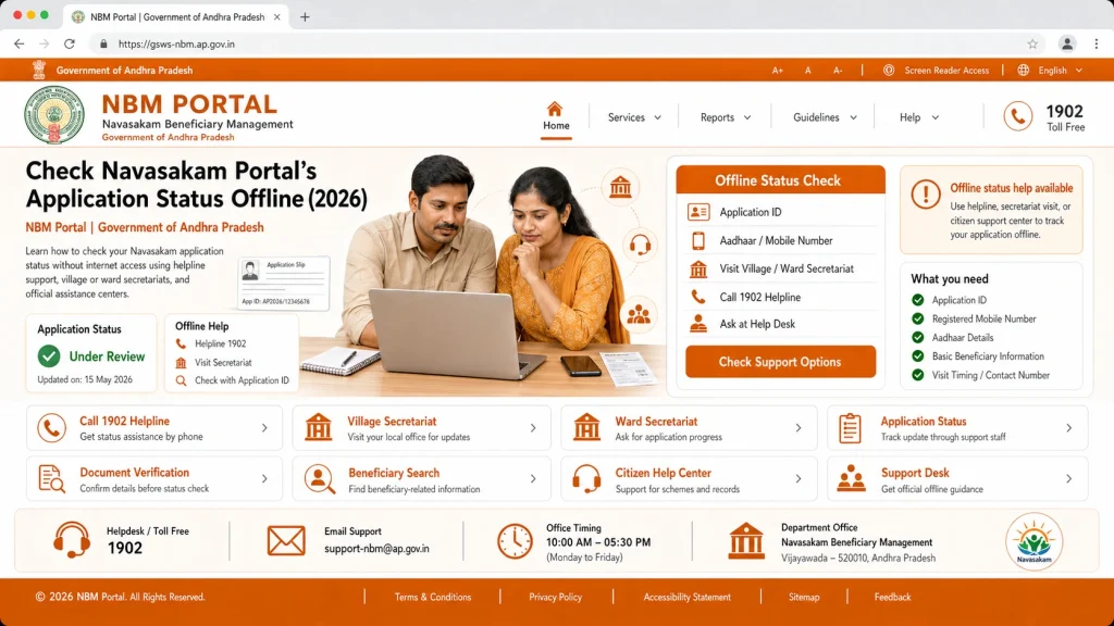 How to Check Navasakam Application Status Offline