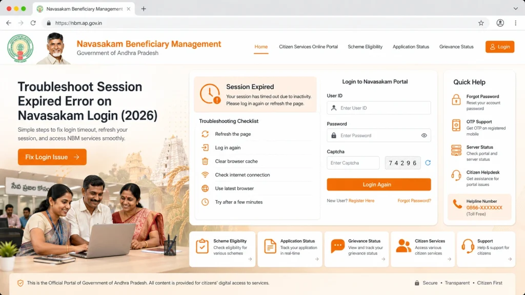 How to Fix ‘Session Expired’ Error on Navasakam Login